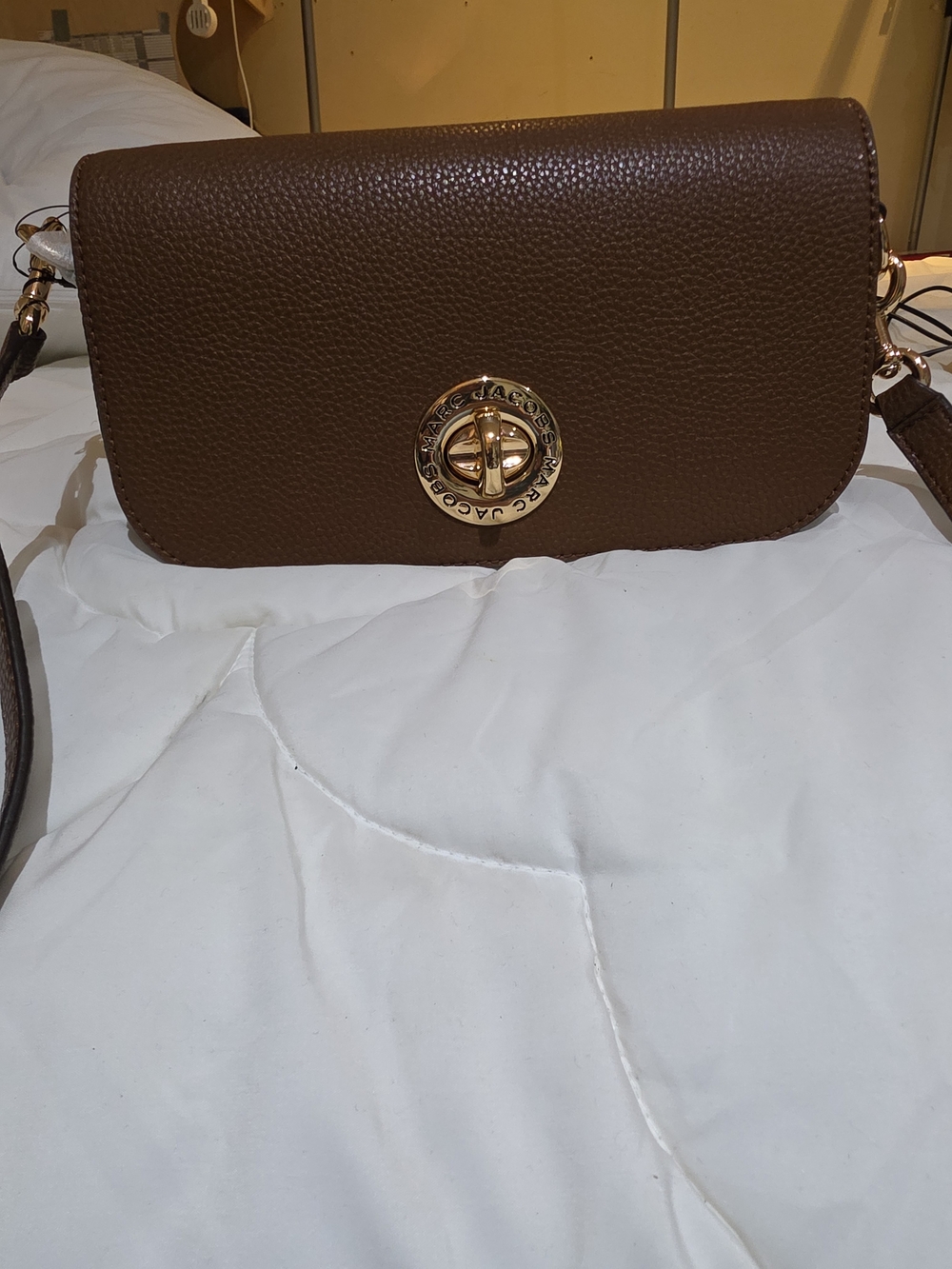 Marc Jacobs Brown Leather Turnlock Crossbody Bag